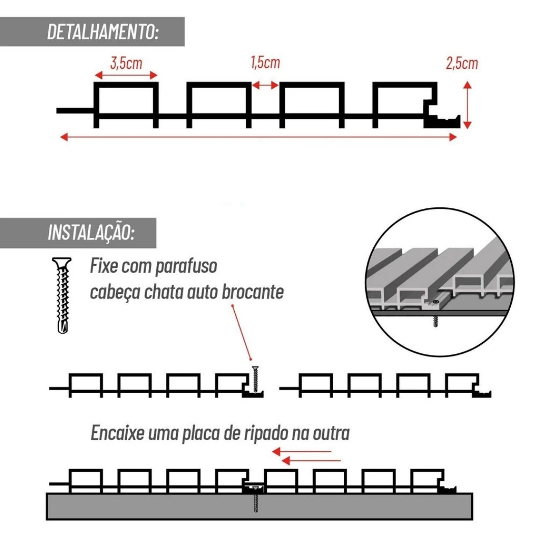 Kit 5 Painéis Ripados WPC Freijó 2,80m x 17cm – Interno e Externo (PROMOÇÃO)