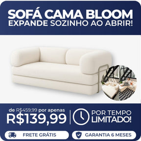 Sofá Cama Bloom Bouclé Linho (PROMOÇÃO) 
